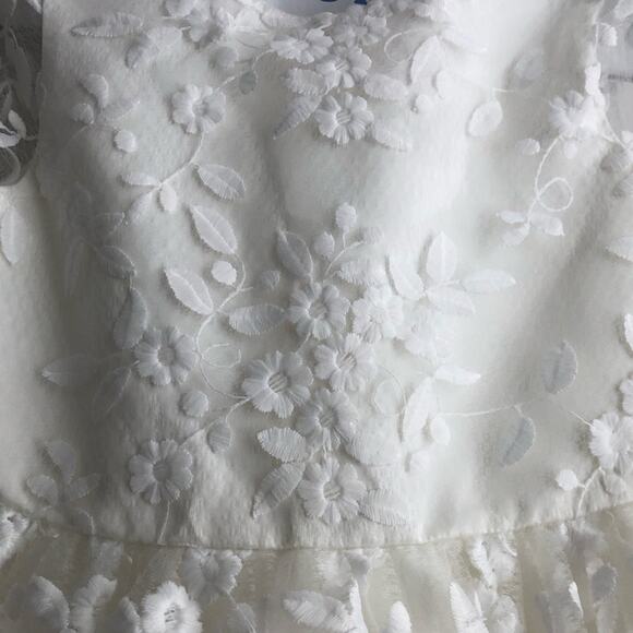Princess Daliana Anthropologie Lindi Lace Piping White Flower Girl Dress Size 10 - Picture 7 of 12